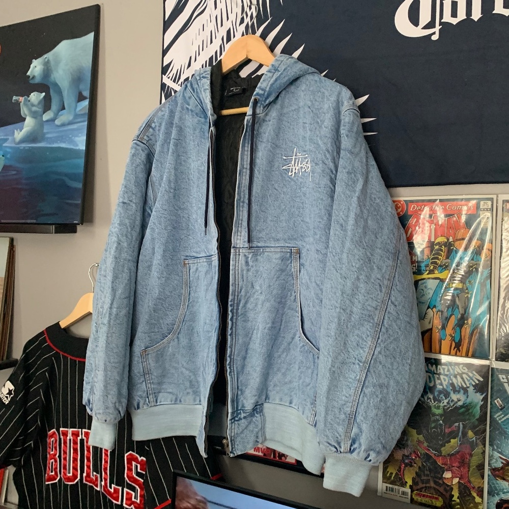 Stussy Denim Zip Down Jacket - Picture 3 of 9